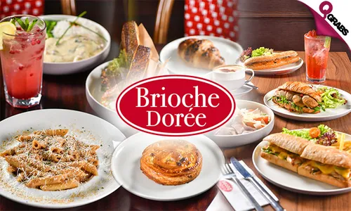 Pasta, Sandwiches, Pastries with Hot Drink at Brioche Dorée!